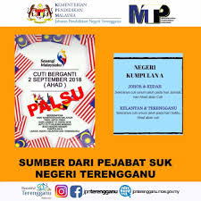 Cuti umum, cuti kelepasan am persekutuan, cuti kelepasan am negeri dan cuti persekolahan malaysia bagi tahun 2018. Kpm No Twitter Cuti Berganti 2 September 2018 Di Beberapa Negeri Yang Tular Adalah Palsu