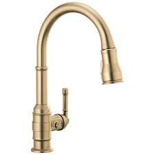 Delta kitchen faucets come in a variety of fits, functions, finishes and features meant to make your life easier around the kitchen. Delta 9190 Cz Dst Champagne Bronze Broderick 1 8 Gpm Single Hole Pull Down Kitchen Faucet Faucetdirect Com