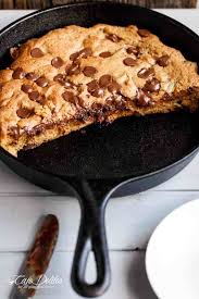 The Best Buttery And Gooey Nutella Stuffed Deep Dish Chocolate Chip Skillet Cookie Will Have Y Skillet Chocolate Chip Cookie Nutella Recipes Yummy Food Dessert
