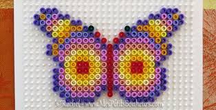 Modeles De Papillons En Perles A Repasser Hama Bricolage De Printemps Modele De Papillon Perles A Tisser Perle