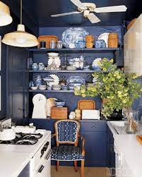 Blue And White Kitchen Elle Decor Blue Kitchens Kitchen Design Small Kitchen