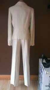 Armani Collezioni Tan Career Pants Suit Size 4 Lz