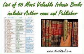 List Of 45 Most Valuable Islamic Books Includes Author Name And Publisher Books Author Publishing
