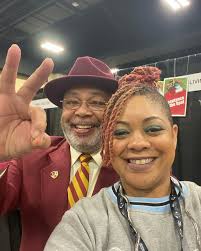 Ms. Hill ran into Gregory Hill ,Class of 1978 Alum and proud member of the  Fall 1977 GammaDelta Nupes line of Kappa Alpha Psi Fraternity, Inc at the  @blackcollegeexpo in #oakland #california