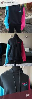 Black Blue And Pink Nike Shirt New Nike Neon Pink Blue And Black Hoodie Black Hoodie Brand Nike Neon Black Hoodie
