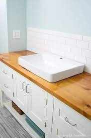 Wood bathroom countertop for less than $20. How To Build Protect A Wood Vanity Top Houseful Of Handmade