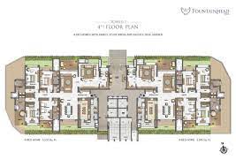 Floor Plan For 4 Bhk Flats At Fountainhead 4 Bhk Luxury Flats Near Nagar Road Pune Floor Plans How To Plan Luxury Flats