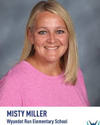 Congratulations to the Wyandot Run Elementary School teacher of the year Misty  Miller! Ms. Miller provides thought-provoking learning opportunities for  her students, like the "The Long Walk to Water" reading assignment activity,