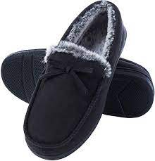 $22.27 (11% off) buy it here. Buy Dl Men Moccasin Slippers Indoor Outdoor Suede Mens House Slippers With Memory Foam Faux Fur Lining Bedroom Slippers For Men Non Slip Outsole Online In Indonesia B07y572ydb