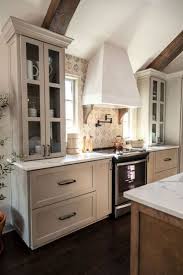Stucco Hood With Wooden Corbels Cabinets Ceiling To Counter Black Hardware Kitchen Renovation Rustic Italian Decor Kitchen Design