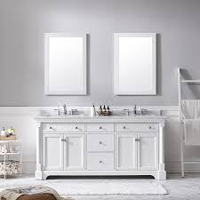 Calumet vanity fuses contemporary sensibilities with a polished, transitional design to create a timeless focal point for your bath … Ove Decors Claudia 72 In White Double Sink Bathroom Vanity With Carrara Natural Marble Top Lowes Com Double Sink Bathroom Vanity Bathroom Vanity Double Sink Bathroom