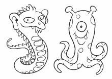 Lustige Liebe Monster Ausmalbilder