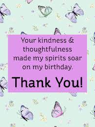 Unique thank you cards from independent artists and writers. Flower Butterfly Thanks You Card For Birthday Wishes Birthday Greeting Cards By Davia