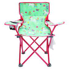 crckt kids folding camp chair with safety lock 125lb capacity unicorn print walmart com in 2021 camping chairs folding camping chairs cool toys for girls