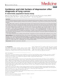 Because there are very few nerve endings in the lungs, a tumor could grow without causing pain or discomfort. Pdf Incidence And Risk Factors Of Depression After Diagnosis Of Lung Cancer