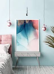 Set Of 2 Abstract Prints Navy Blue Wall Art Rose Gold Bedroom Decor Digital Download Watercolor Painting Alcohol Ink Printable Poster Cuartos