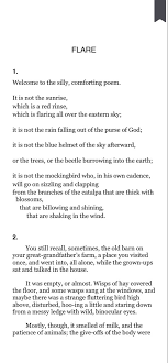 Flare Part 1 Poems Mary Oliver Rainfall