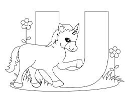 Big Letter U For Unicorn Coloring Page Bulk Color