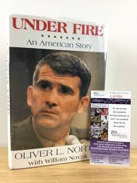 SSG) OLIVER NORTH Signed Hardcover Book "Under Fire"