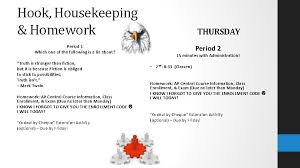 Hook Housekeeping Homework How Awake Are You On