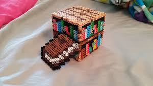 Minecraft Book And Bookshelf Made Of Perler Beads By Me Ari Alittlekajira Minecraft Beads Diy Perler Beads Hama Beads Design