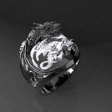 Dragon Ring Dragon Ring Engagement Mens Silver Rings Dragon Jewelry