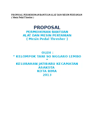 Contoh proposal bantuan kelompok wanita tani. Proposal Permohonan Bantuan Alat Dan Mes
