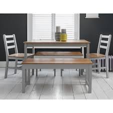 Inspiration mix and match seating. Annika Dining Table With 2 Chairs 2 Benches In Silk Grey Pine Noa Nani