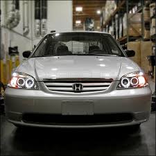 Spec D Projector Headlights Honda Civic Dual Led Halo 01 03 Black Or Chrome Honda Civic Honda Civic Sedan Honda Civic Ex