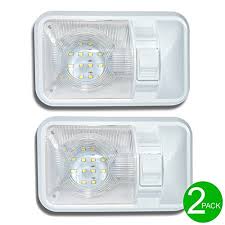 2 Pack 12v Led Rv Ceiling Dome Light Rv Interior Lighting For Trailer Camper With Switch Single Dome 280lm Walmart Com Walmart Com