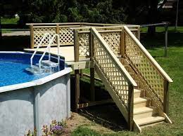 Image Result For Above Ground Pool Deck With Gate Ideas Backyard Pool Landscaping Pool Deck Plans Backyard Pool