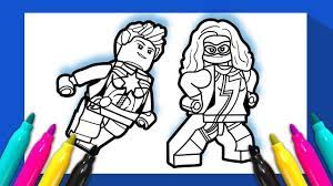 Ðÿ´ surprise eggs lego spiderman vs lego captain america coloring. Ms Marvel And Captain Marvel Coloring Page Lego Superheroes 2 Avengers Youtube