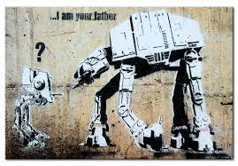 Platno je napeto na lahek, vendar zanesljiv okvir, ki je izdelan iz okolju prijaznih materialov. Wandbild I Am Your Father By Banksy Street Art Wandbilder