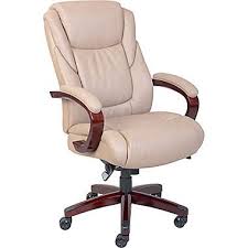 La Z Boy Miramar Leather Executive Office Chair Fixed Arms Taupe 45835 At Staples Executive Office Chairs Office Chair Luxury Office Chairs