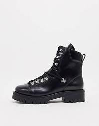 > bottine>bottines plateforme >bottine à lacet. Bottines Femme Bottines A Talon En Cuir Plates Asos