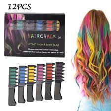 If you make your hair very wet, the color will appear darker and stay on longer. 12 Pcs Temporary Hair Chalk Set Byhoo Hair Chalks Combs For Girls Kids Birthday Gift Cosplay Party Washable Color Hair Comb For Hair Temporary Hair Color Walmart Com Walmart Com