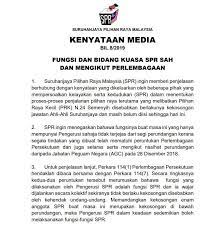 Berita Tv9 Kenyataan Media Fungsi Dan Bidang Kuasa Spr Facebook