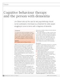 Activate and strengthen main cognitive skills with activities and cognitive stimulation games. Pdf Cbt And The Person With Dementia