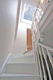 Depending on the size of your staircase, 3 or 4 lights should be enough. Let The Light Flood In With A Roof Window Above A Stairwell Such A Great Way To Light A Dull Area In Your Home Dormer Loft Conversion Loft Stairs Loft Room