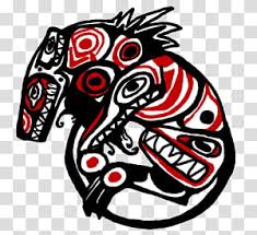 Haida Cold White And Red Tribal Drawing Symbol Transparent Background Png Clipart Pngguru