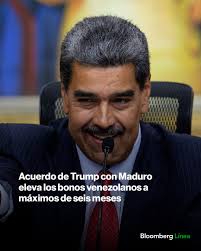 Tras el acuerdo de Nicolás Maduro con EE.UU. sobre recibir a los  deportados, los bonos venezolanos se elevan a niveles no vistos en seis  meses. Los pagarés en dólares del Gobierno subieron