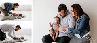 Flip through baby's favorite board books, or a colorful magazine, with her and describe what's in the pictures. 3 Month Baby Photoshoot Ideas Vanilla Images