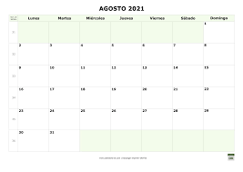 Calendario de febrero 2021 para imprimir. Plantilla Calendario Agosto 2021 Para Imprimir Pdf