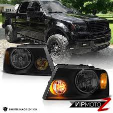 2004 2008 Ford F150 Sinister Black Smoke Head Lights Headlamps Pair Assembly Ebay Ford F150 2004 Ford F150 Ford Trucks F150