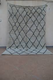 Black And White Moroccan Rug 8x10 Diamond White Rug Beni Ourain Rug Handmade Area Rug Authentic Berber Rug Moroccan Rug 8x10 Moroccan Ru Beni Ourain Rugs Handmade Area Rugs Berber Rug