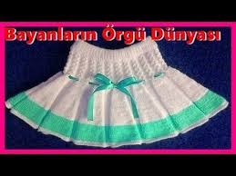 Orguden Yaprakli Etek Ve Karpuz Kollu Bluz Yapimi 35 Model 1 X2f 5 Orgu Modelleri Youtube Etek Orgu Bebek Etek