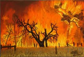 Tribute To Victorian Bushfire Ii Fire Art Natural Disasters Art Art Lessons