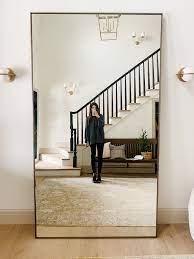 Berke oversized iron frame floor mirror 36 x 78. A Game Of Musical Furniture And A New Grand Mirror In The Entry Chris Loves Julia