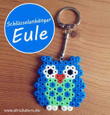 Bügelperlen sind klein und zylinderförmig und bestehen aus kunststoff. Bugelperlen Eule Vorlage Fur Schlusselanhanger Strickstern