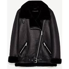 Biker Jacket New In Woman Collection Aw 17 Zara United States 125 Liked On Polyvore Featuring Outerw Zara Biker Jacket Fur Leather Jacket Biker Jacket